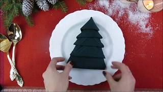 DIY PLIAGE SERVIETTE SAPIN DE NOËL