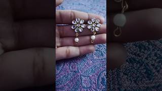 Diy Kundan stone earrings ❤️ #creativitywithaera #diyearrings #shortvideo #kundanjewellery #easyart