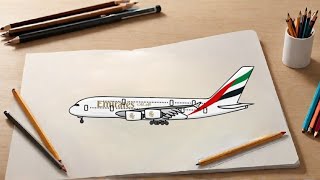 "Step-By-Step: Drawing an Airbus A380 | Emirates Airlines"