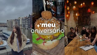 VEM COMEMORAR O MEU ANIVERSÁRIO COMIGO EM AMSTERDAM + ONDE COMER EM AMSTERDAM 🎂 🍔🇳🇱