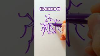 El bicho N. Dibujo letras. #drawing #videoshorts #art #dibujo #letras #bug #abecedario #shorts #n