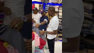 Oyibo man speaks Igbo while trying to sell clothes to Nigerians in Dubai (Video)