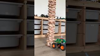 Jenga Tower Survives Dragon Force #monstertruck #monsterjamtoys #dragon #jengagame #jengatower