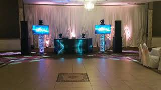 Un Setup con Iluminación pantallas y sonido