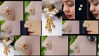 nose pin new design gold / gold nose pin under 1,000