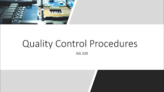 AA ISA 220 Control Procedure Part 1