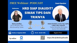 Webinar Podcast HRD Siap diaudit? tips dan Triknya #humanresources #audit #internalaudit #hrd #tips