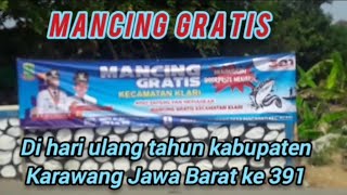 Mancing gratis di Irigasi Pohon miring Pancawati, Karawang Jawa Barat