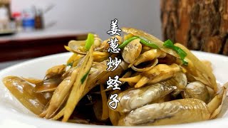 小厨教你姜葱炒蛏子，炒出来一点沙都没有，肥美鲜嫩，越吃越上瘾