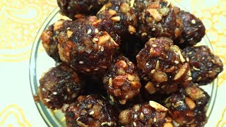 bina chini k 5 se 7 mint me banne wala mazedar aur healthy dry fruits aur khajoor k laddu|