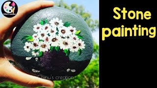 #Daisyflower 🌼 #refreshing #stonepainting.  A vase full of daisy flowers