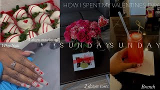 How I Spent My VALENTINES Day [VDay Nails, Brunch, 2 dozen rose] | Risha Tonae'