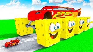 McQueen Giant Transforming to GIANT SPONGEBOB BIGFOOT McQueen in Teardown!