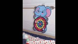 Children's Elephant Sticky Ball Dart Board Cartoon Pattern Ball Toys Parent-Child Interaction.