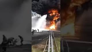 Incendio en un depósito de combustible en Veronezh #russia #viral #ultimahora