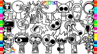 Incredibox SPRUNKI Coloring Pages / How to Color ALL Sprunki Phase 3 / NCS Music