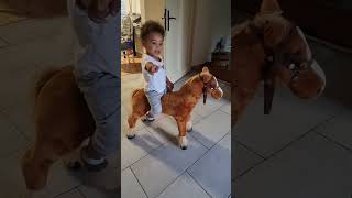 My son is riding on a horse. #play #ride #Horse #Funny