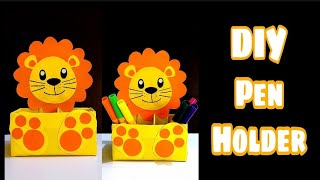 DIY Pen/Pencil Holder | Best Out Of Waste | Lion Pen Stand Making At Home | Easy Paper Craft | DIY