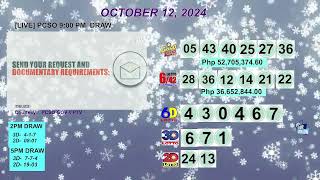 [LIVE] PCSO 9:00 PM DRAW - OCTOBER 12, 2024 LOTTO RESULTS