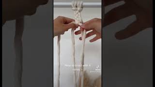 How to braid with 4 cords✨ #macrame #weaving #diy