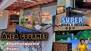 AREA GOURMET COM CHURRASQUEIRA E PISCINA. TOUR COMPLETO PELA NOSSA ÁREA EXTERNA, SUPER DICAS!!