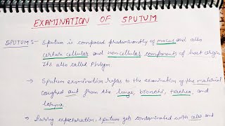 SPUTUM EXAMINATION