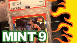 PSA Unboxing of 1986 Fleer Basketball Larry Bird PSA 9 & 1982 Topps Football PSA 10!  (Part 4 of 5)