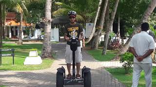 Driving a Segway at Ashtamudi, Kerala