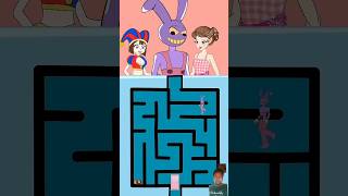 Pomni, Barbie, Jax play a maze challenge, who win? #digitalcircus #pomni #jax #minigames #trending"