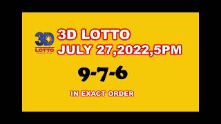 Lotto Result Today 5PM draw July 27,2022 3d Lotto l 2D Lotto recap