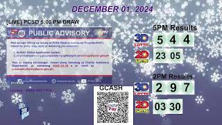 [LIVE] PCSO 5:00 PM DRAW - DECEMBER 01, 2024 LOTTO RESULTS