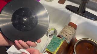 Cleaning a Horrifyingly Grungy Edison Diamond Disc Record With Water... only less dramatically: Pt 1