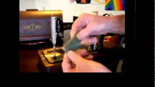 Singer 66 Red Eye, Hand-Crank Sewing Machine Demo