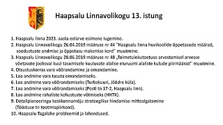 Haapsalu Linnavolikogu istung (25.11.2022)