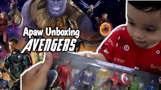 FAWWAZ UNBOXING MAINAN IRONMAN,THANOS, HULK, SPIDERMAN, KAPTEN AMERIKA.