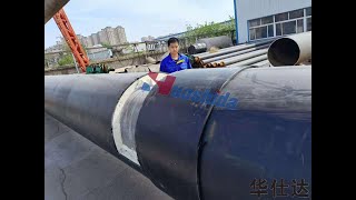 HUASHIDA weldable heat shrink joint casing for pre-insulated pipe