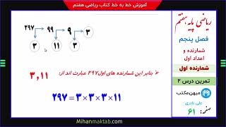 تمرین صفحه 61 ریاضی هفتم | فصل پنجم | درس دوم | شمارنده اول | میهن مکتب - علی نادری