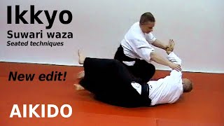 Aikido technique IKKYO in SUWARI WAZA against many different attacks, by Stefan Stenudd in 2003