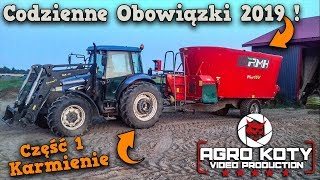 ☆Codzienne Karmienie Krów☆2x New Holland & Wóz Paszowy  RMH☆Cz.1