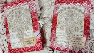 Elegant reds themed prayer journal flip through/ shabby chic prayer junk journal