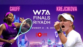 Coco Gauff vs Barbora Krejcikova · WTA Finals Round-Robin Stage · LIVE TENNIS WATCHALONG