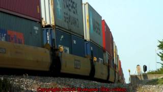 BNSF 7404 detour stack train on the UP at Dallas, Tx. 05/24/2012 ©