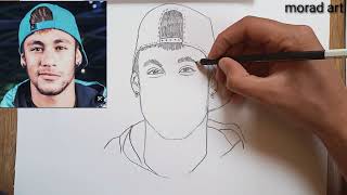 Drawing Neymar/ How to draw Neymar Jr's face with a pencil