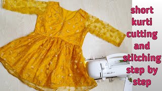 Trendy Aliya Cut Short Kurti Cutting & Stitching | Stylish Top Cutting & Stitching | Peplum Top