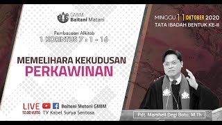 Ibadah Minggu 11 Oktober 2020 || Jemaat GMIM Baitani Matani Wilayah Tomohon Satu