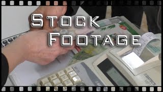 Free Stock Footage - Technology - type in prices, checkout, shop, receipt, pays, money, products