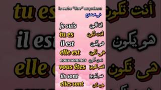 تعلم الفرنسية.. تصريف فعل يكون فى المضارع v. être #الفرنسية_للمبتدئين #تعلم_الفرنسية #shorts