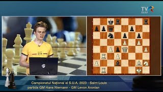 Campionatul Național al S.U.A. 2023 -Saint Louis, partida GM Hans Niemann - GM Levon Aronian