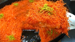 كنافة بالقشطة نفس  شغل المعامل الحلويات سهلة وطعم كلش طيب😋😋Kunafa with cream