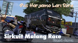 Seru !!! Bis Haryanto Lari Sore di Sirkuit Malang Race Jawa Timur